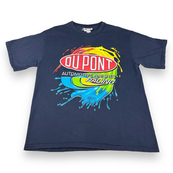 Vintage Jeff Gordon Shirt Adult LARGE Navy Blue DuPont Auto Racing NASCAR 2000s - Picture 1 of 7